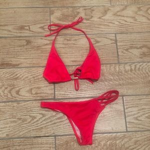 Red Victoria Secrets triangle Bikini 👙